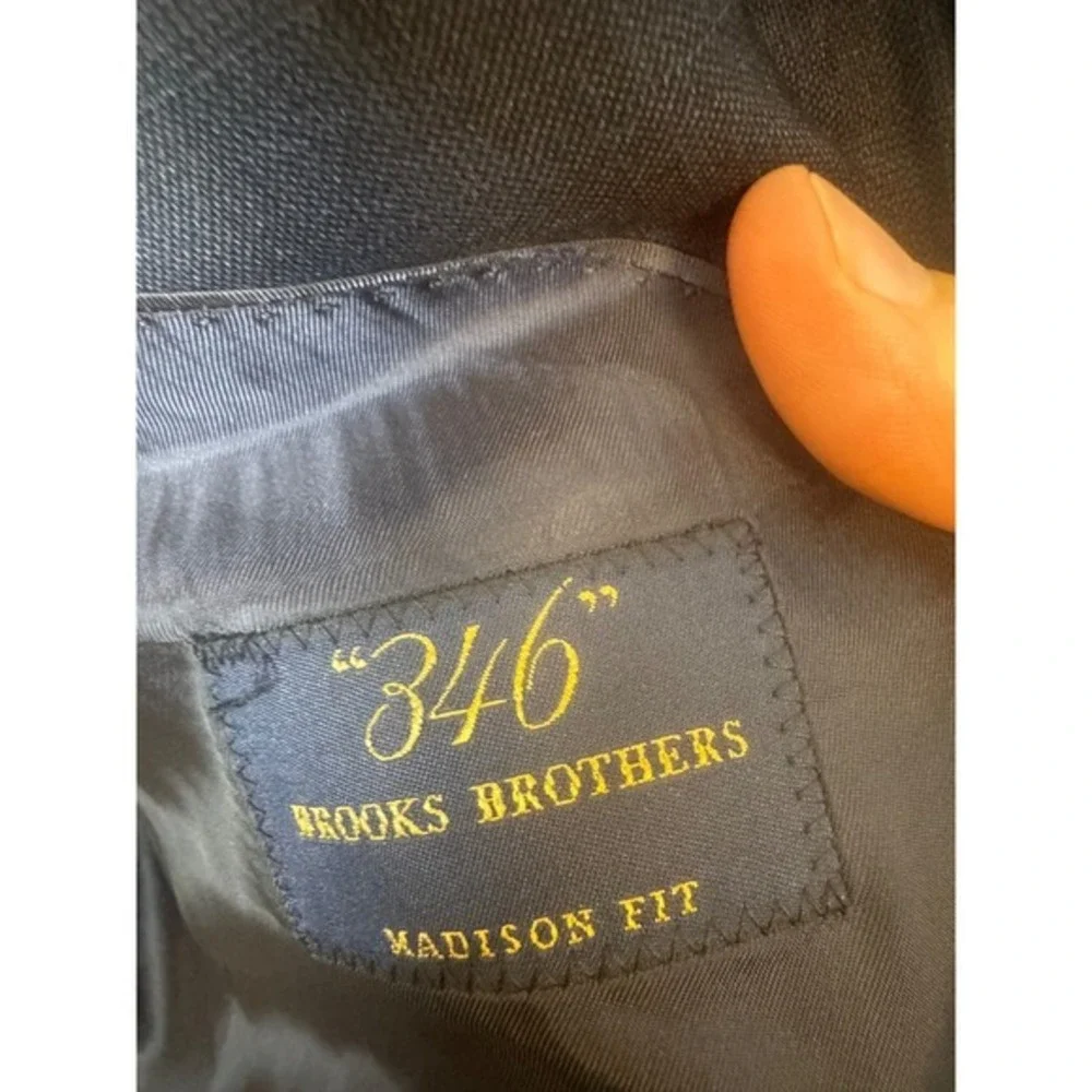 Brooks Brothers 346 Madison Fit Suit Navy Blue 48R Mens‎ Wool 36X30